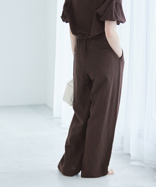 journal standard L'essage（ジャーナルスタンダードレサージュ）の「VISリネンタックイージーパンツ（その他パンツ・レディース・ブラック/ホワイト/ブラウン・36/38）」の15枚目の写真