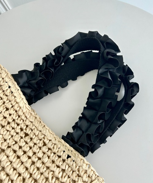 Loueme（ルエム）の「フリルハンドルかごバッグ（かごバッグ・レディース・ブラウン/アイボリー・FREE）」の12枚目の写真