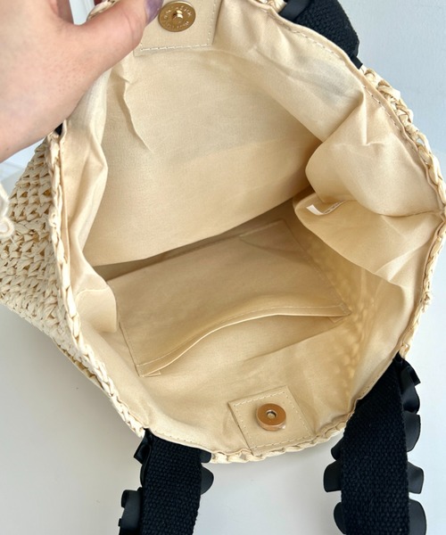 Loueme（ルエム）の「フリルハンドルかごバッグ（かごバッグ・レディース・ブラウン/アイボリー・FREE）」の14枚目の写真