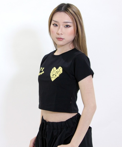 STARTER(スターター)の「STARTER ハートロゴ プリント チビTee / ショート丈 Tシャツ(Tシャツ/カットソー・レディース・ブラウン/ホワイト/ブラック・L/M)」の13枚目の写真