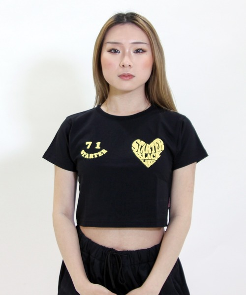 ハート柄モチーフロゴTシャツ&ショートパンツ ハート柄デニム ショートパンツ（デニムパンツ） | mezzo piano