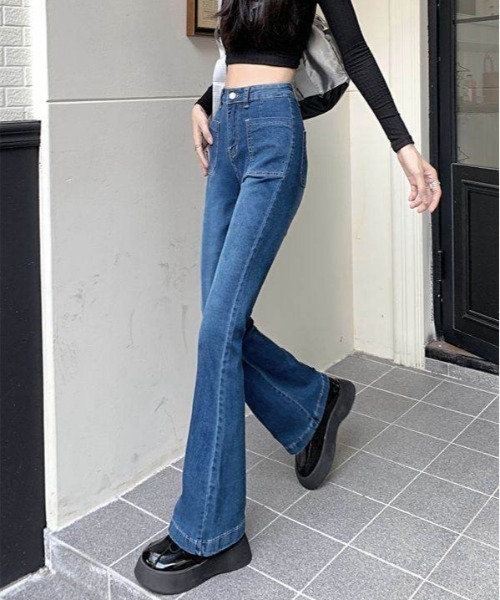 SERGE de bleu DODO JEAN フレアデニムパンツ　ストレッチ SERGE de bleu DODO JEAN フレアデニムパンツ ストレッチ