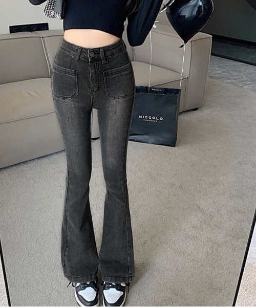 ☆関税込み☆【COPERNI】デニムトリム ハイライズ フレアパンツ Flare]ジーンズ(デニムパンツ) - ハイライズフレアストレッチ