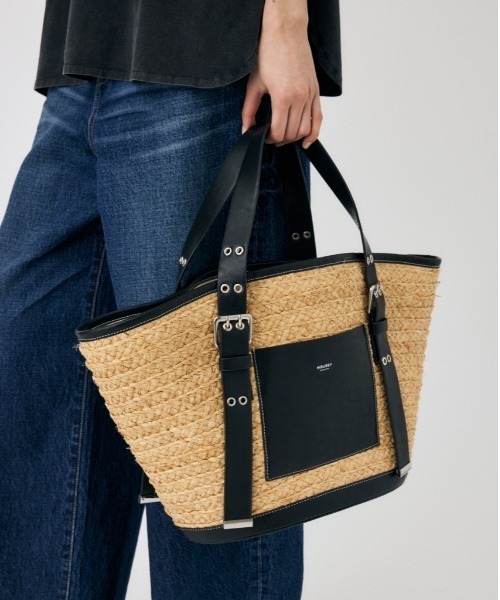 【セール】RAFFIA トートバッグ（かごバッグ）｜MOUSSY（マウジー）