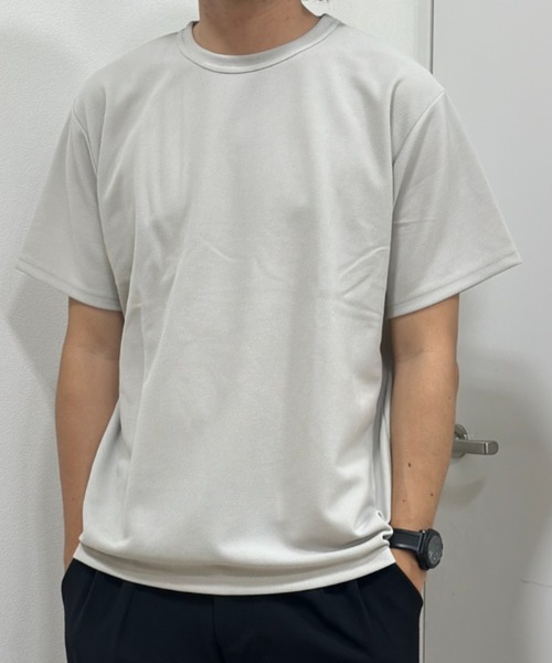 NAVY(ネイビー)の「NAVY 倍速ドライ 鹿の子ショートスリーブTシャツ(Tシャツ/カットソー・メンズ・ブルーグリーン/ベージュ/ホワイト/チャコールグレー・XXL/XL/M/S/L)」の3枚目の写真