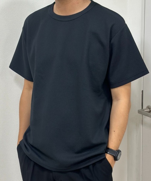 NAVY(ネイビー)の「NAVY 倍速ドライ 鹿の子ショートスリーブTシャツ(Tシャツ/カットソー・メンズ・ブルーグリーン/ベージュ/ホワイト/チャコールグレー・XXL/XL/M/S/L)」の2枚目の写真