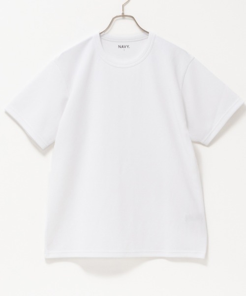 NAVY(ネイビー)の「NAVY 倍速ドライ 鹿の子ショートスリーブTシャツ(Tシャツ/カットソー・メンズ・ブルーグリーン/ベージュ/ホワイト/チャコールグレー・XXL/XL/M/S/L)」の9枚目の写真