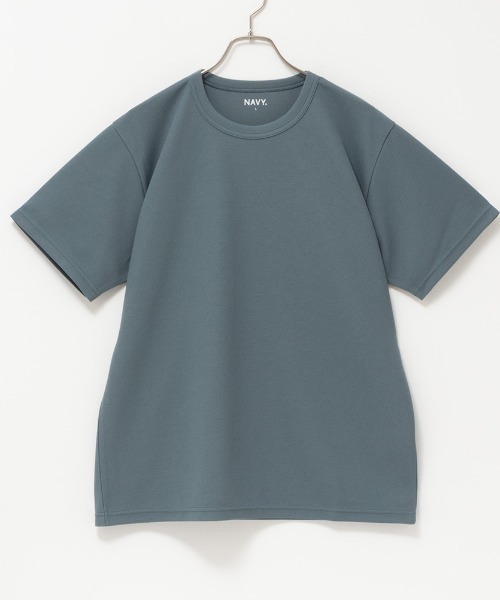 NAVY(ネイビー)の「NAVY 倍速ドライ 鹿の子ショートスリーブTシャツ(Tシャツ/カットソー・メンズ・ブルーグリーン/ベージュ/ホワイト/チャコールグレー・XXL/XL/M/S/L)」の10枚目の写真