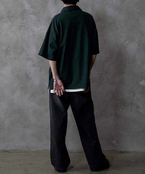 INTER FACTORY（インターファクトリー）の「ファッションインフルエンサー しの - Heavy Weight Cotton Half Zip Tee / ヘビーウェイトコットンハーフジップTシャツ　made in INTER FACTORY（Tシャツ/カットソー・メンズ・ホワイト/ブラック/グリーン・SMALL/LARGE/MEDIUM）」の16枚目の写真