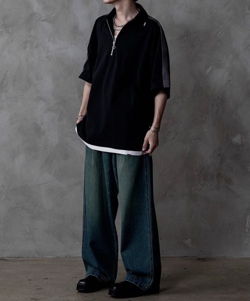 INTER FACTORY（インターファクトリー）の「ファッションインフルエンサー しの - Heavy Weight Cotton Half Zip Tee / ヘビーウェイトコットンハーフジップTシャツ　made in INTER FACTORY（Tシャツ/カットソー・メンズ・ホワイト/ブラック/グリーン・SMALL/LARGE/MEDIUM）」の11枚目の写真