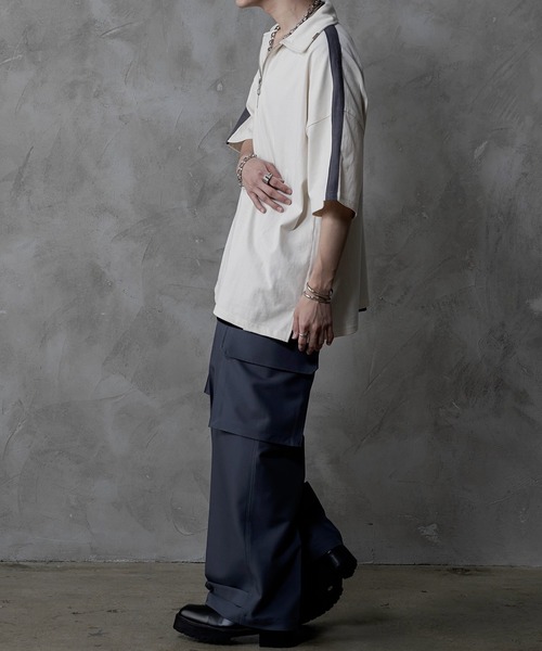 INTER FACTORY（インターファクトリー）の「ファッションインフルエンサー しの - Heavy Weight Cotton Half Zip Tee / ヘビーウェイトコットンハーフジップTシャツ　made in INTER FACTORY（Tシャツ/カットソー・メンズ・ホワイト/ブラック/グリーン・SMALL/LARGE/MEDIUM）」の7枚目の写真