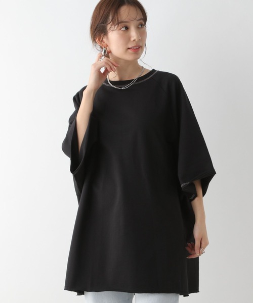 LEPSIM（レプシィム）の「ラグラン配色ステッチチュニック　115971（Tシャツ/カットソー・レディース・ブラック/オフホワイト/グレー/ライトブルー・FREE）」の19枚目の写真