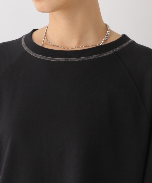 LEPSIM（レプシィム）の「ラグラン配色ステッチチュニック　115971（Tシャツ/カットソー・レディース・ブラック/オフホワイト/グレー/ライトブルー・FREE）」の11枚目の写真