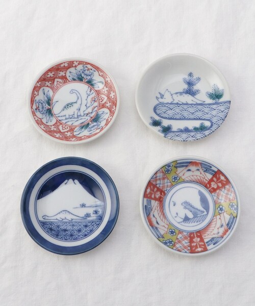 212 KITCHEN STORE(トゥワントゥキッチンストア)の「しあわせ図鑑 まめ皿4枚セット <江戸っ子恐竜>(食器・レディース・その他・00)」の2枚目の写真