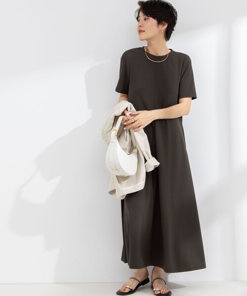 NOLLEY'S　カットジョーゼットフレアワンピース　ブラウン　現行品 NOLLEY'S Sophi（ノーリーズソフィ）の「カットジョーゼット