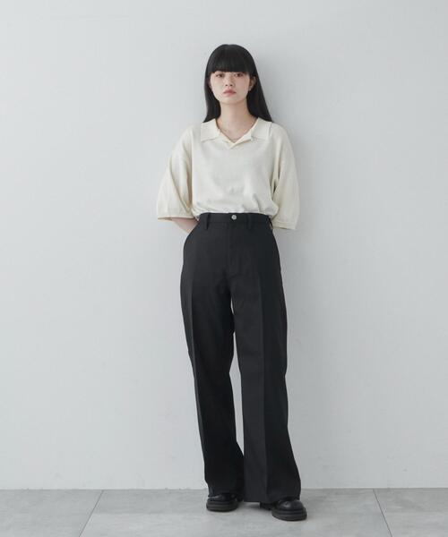 THE STANDARD（ザスタンダード）の「WEGO/ルーズフィットフレアトラウザー（スラックス・メンズ・グレー/ブラック・SMALL/LARGE/MEDIUM）」の5枚目の写真