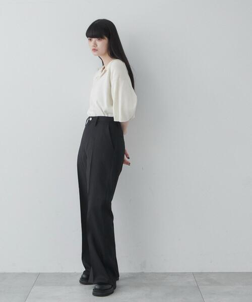 THE STANDARD（ザスタンダード）の「WEGO/ルーズフィットフレアトラウザー（スラックス・メンズ・グレー/ブラック・SMALL/LARGE/MEDIUM）」の20枚目の写真