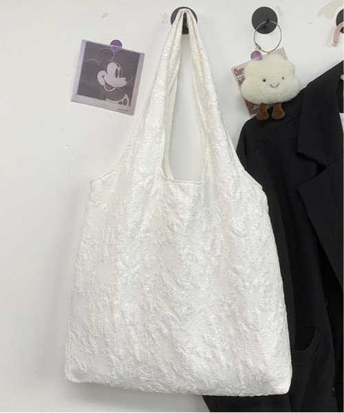 Burner（バーナー）の「【OKUOKU　0909】フラワーデザイン　ショルダートートバッグ　 oku-bag-674864149643-14　Y（トートバッグ・レディース・ベージュ/ブルー系その他/ピンク/ホワイト系その他/ベージュ系その他/ブラック系その他/ブラック/ピンク系その他・FREE）」の2枚目の写真