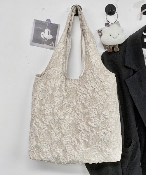 Burner（バーナー）の「【OKUOKU　0909】フラワーデザイン　ショルダートートバッグ　 oku-bag-674864149643-14　Y（トートバッグ・レディース・ベージュ/ブルー系その他/ピンク/ホワイト系その他/ベージュ系その他/ブラック系その他/ブラック/ピンク系その他・FREE）」の6枚目の写真