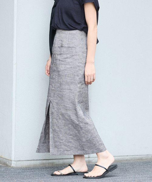 IENA（イエナ）の「ストレッチリネンポケットスカート（スカート  