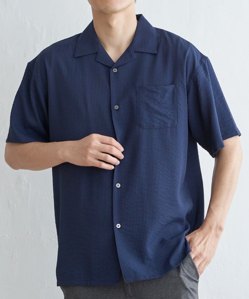 セール】シャドーストライプオープンカラーシャツ（シャツ/ブラウス