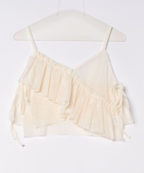 each（イーチ）の「チュールイレヘムキャミビスチェ（キャミソール・レディース・ライトグレー/ブラック/アイボリー/レッド・FREE）」の18枚目の写真