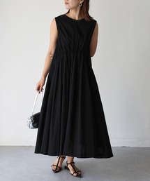 Riberry | インド綿ブロードノースリウエストタックワンピース(ワンピース)