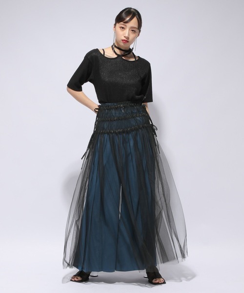 HARE（ハレ）の「マルチWAYシアースカート(HARE)（スカート・レディース・ブラック/グリーン・FREE）」の5枚目の写真