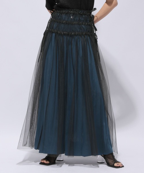 HARE（ハレ）の「マルチWAYシアースカート(HARE)（スカート・レディース・ブラック/グリーン・FREE）」の8枚目の写真