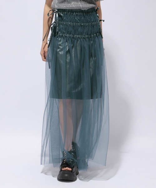 HARE（ハレ）の「マルチWAYシアースカート(HARE)（スカート・レディース・ブラック/グリーン・FREE）」の16枚目の写真