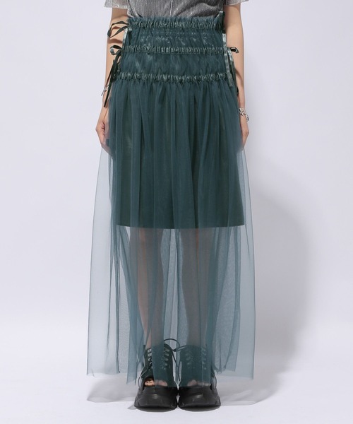 HARE（ハレ）の「マルチWAYシアースカート(HARE)（スカート・レディース・ブラック/グリーン・FREE）」の22枚目の写真