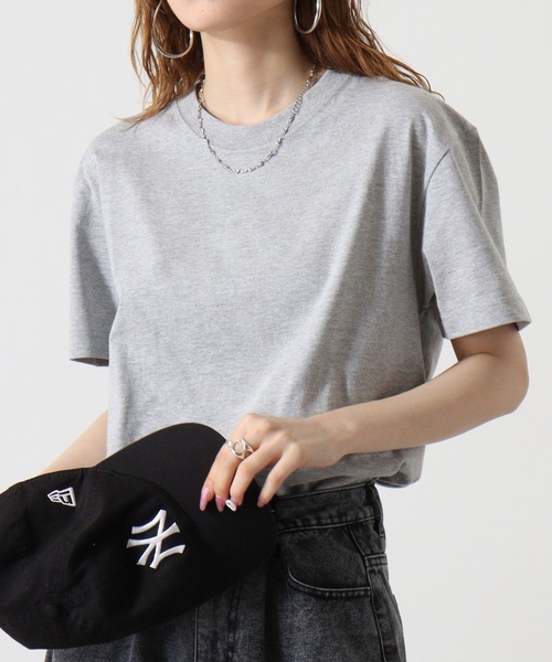 atONE(アットワン)の「atONE 6.2オンス ヘビーウェイトTシャツ(Tシャツ/カットソー・レディース・ブラック/チャコールグレー/杢グレー/ホワイト/ライトピンク・L/M)」の4枚目の写真