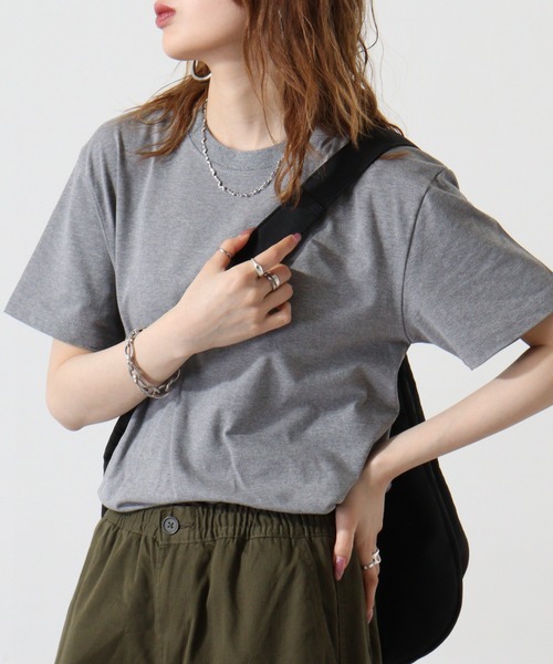 atONE(アットワン)の「atONE 6.2オンス ヘビーウェイトTシャツ(Tシャツ/カットソー・レディース・ブラック/チャコールグレー/杢グレー/ホワイト/ライトピンク・L/M)」の19枚目の写真