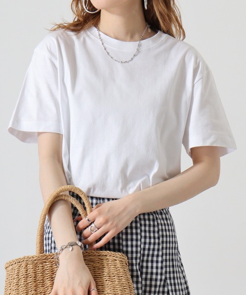 atONE(アットワン)の「atONE 6.2オンス ヘビーウェイトTシャツ(Tシャツ/カットソー・レディース・ブラック/チャコールグレー/杢グレー/ホワイト/ライトピンク・L/M)」の8枚目の写真
