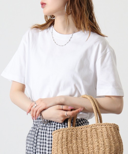 atONE(アットワン)の「atONE 6.2オンス ヘビーウェイトTシャツ(Tシャツ/カットソー・レディース・ブラック/チャコールグレー/杢グレー/ホワイト/ライトピンク・L/M)」の9枚目の写真