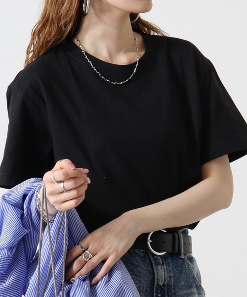 atONE(アットワン)の「atONE 6.2オンス ヘビーウェイトTシャツ(Tシャツ/カットソー・レディース・ブラック/チャコールグレー/杢グレー/ホワイト/ライトピンク・L/M)」の12枚目の写真