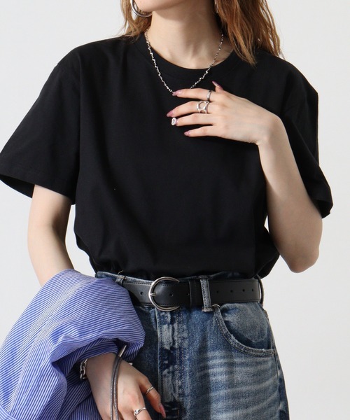 atONE(アットワン)の「atONE 6.2オンス ヘビーウェイトTシャツ(Tシャツ/カットソー・レディース・ブラック/チャコールグレー/杢グレー/ホワイト/ライトピンク・L/M)」の13枚目の写真