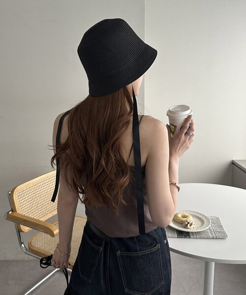 DISCOAT（ディスコート）の「リボン付きベルハット（ハット・レディース・ベージュ/ブラック・FREE）」の6枚目の写真