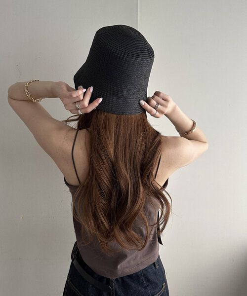 DISCOAT（ディスコート）の「リボン付きベルハット（ハット・レディース・ベージュ/ブラック・FREE）」の7枚目の写真