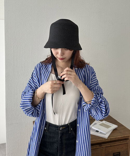 DISCOAT（ディスコート）の「リボン付きベルハット（ハット・レディース・ベージュ/ブラック・FREE）」の12枚目の写真