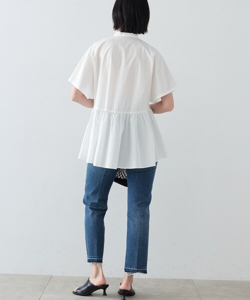 GALLEST（ギャレスト）の「◆スタンドカラーペプラムブラウス（シャツ/ブラウス・レディース・ホワイト/カーキ/オレンジ/ブラック・34/38）」の16枚目の写真