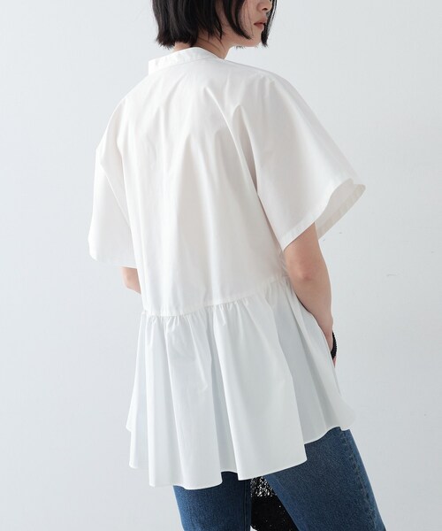 GALLEST（ギャレスト）の「◆スタンドカラーペプラムブラウス（シャツ/ブラウス・レディース・ホワイト/カーキ/オレンジ/ブラック・34/38）」の19枚目の写真