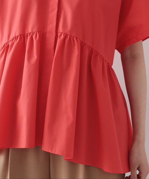 GALLEST（ギャレスト）の「◆スタンドカラーペプラムブラウス（シャツ/ブラウス・レディース・ホワイト/カーキ/オレンジ/ブラック・34/38）」の13枚目の写真