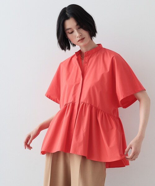 GALLEST（ギャレスト）の「◆スタンドカラーペプラムブラウス（シャツ/ブラウス・レディース・ホワイト/カーキ/オレンジ/ブラック・34/38）」の15枚目の写真