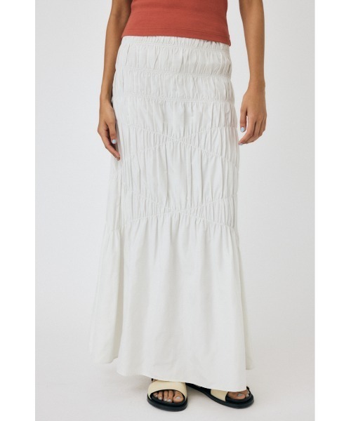 MOUSSY(マウジー)の「CROSS GATHER スカート(スカート・レディース・ブラック/オフホワイト/ブルー・1/2)」の1枚目の写真