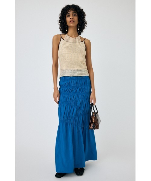 MOUSSY(マウジー)の「CROSS GATHER スカート(スカート・レディース・ブラック/オフホワイト/ブルー・1/2)」の5枚目の写真