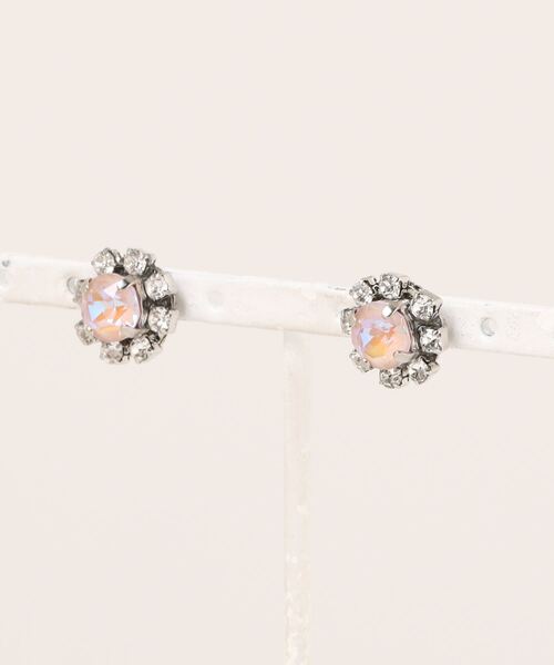 CHACO （FLOWER ACCESSORY）（チャコ）の「きらきらミニクリスタルピアス（ピアス（両耳用）・レディース・コーラルピンク/ターコイズブルー/ピンクベージュ・FREE）」の3枚目の写真
