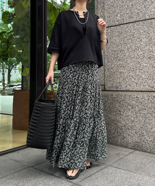 DouDou（ドゥドゥ）の「5分袖スリットプルオーバー（Tシャツ/カットソー・レディース・カーキ/ブラック/ベージュ・FREE）」の12枚目の写真