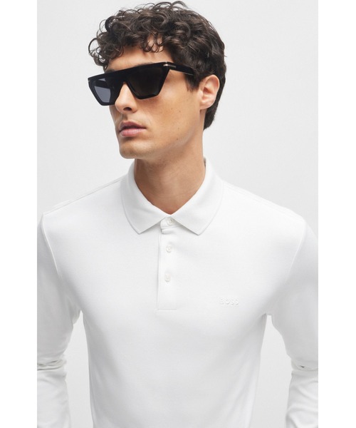 BOSS(ボス)の「ロゴエンブロイダリー コットンインターロック ポロシャツ (ポロシャツ・メンズ・ブラック/ホワイト/ダークブルー・XL/L/XXXL/XXL/M/S)」の7枚目の写真