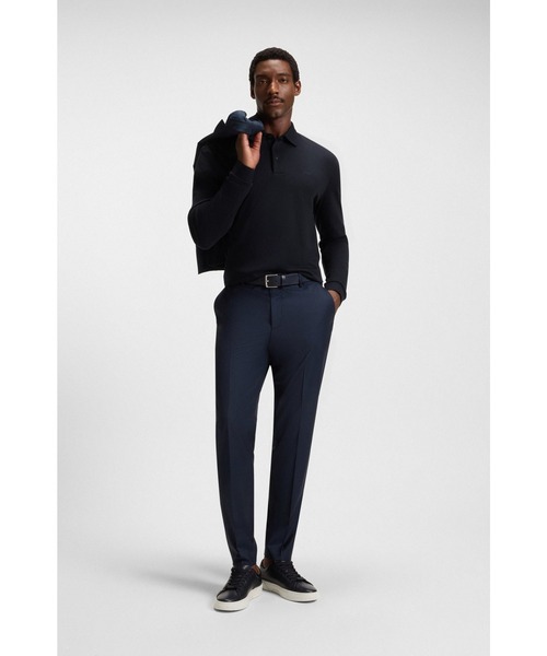 BOSS(ボス)の「ロゴエンブロイダリー コットンインターロック ポロシャツ (ポロシャツ・メンズ・ブラック/ホワイト/ダークブルー・XL/L/XXXL/XXL/M/S)」の13枚目の写真